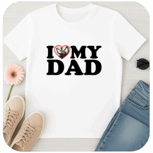 Koszulka I Love My Dad z Własnym Zdjęciem